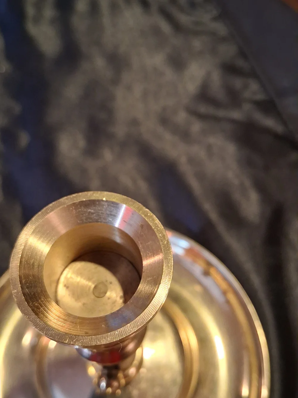 Brass Chamberstick Candlestick Holder - Shiny Gold Finish